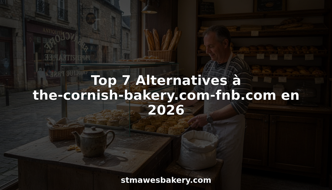 Dans une boulangerie traditionnelle de Cornouailles, un artisan dispose avec soin des pâtés fraîchement préparés sur l’étal.