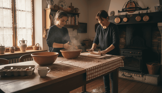 Moment convivial en famille autour de la préparation d’une tarte maison